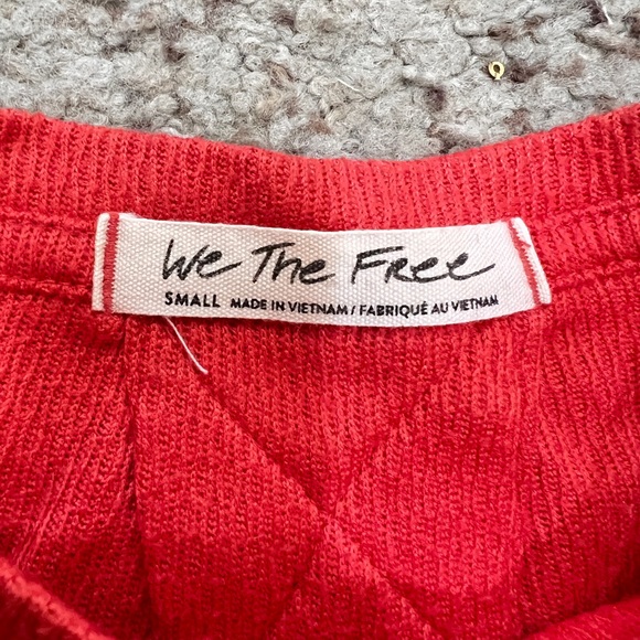 FREE PEOPLE‎ WE THE FREE Snowy Thermal Top Heatwave Small Orange long sweater - Picture 5 of 10